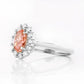 Zandi, Pink Lab Diamond Halo RIng