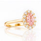 Zandi, Pink Lab Diamond Halo RIng - Victoria's Jewellery
