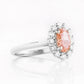 Zandi, Pink Lab Diamond Halo RIng