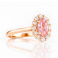 Zandi, Pink Lab Diamond Halo RIng - Victoria's Jewellery