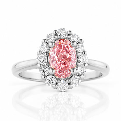 Zandi, Pink Lab Diamond Halo RIng - Victoria's Jewellery
