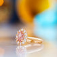 Zandi, Pink Lab Diamond Halo RIng