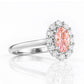 Zandi, Pink Lab Diamond Halo RIng - Victoria's Jewellery