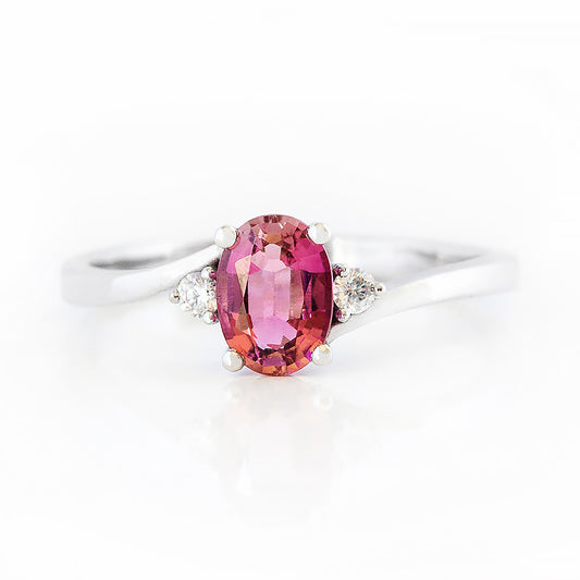 Georgie, a Pink Tourmaline and Diamond Trilogy Ring