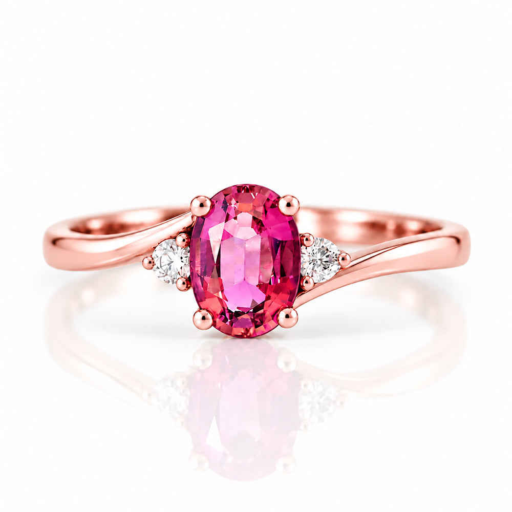 Georgie, a Pink Tourmaline and Diamond Ring - Victoria's Jewellery