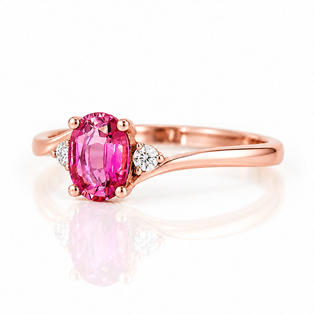 Georgie, a Pink Tourmaline and Diamond Ring - Victoria's Jewellery