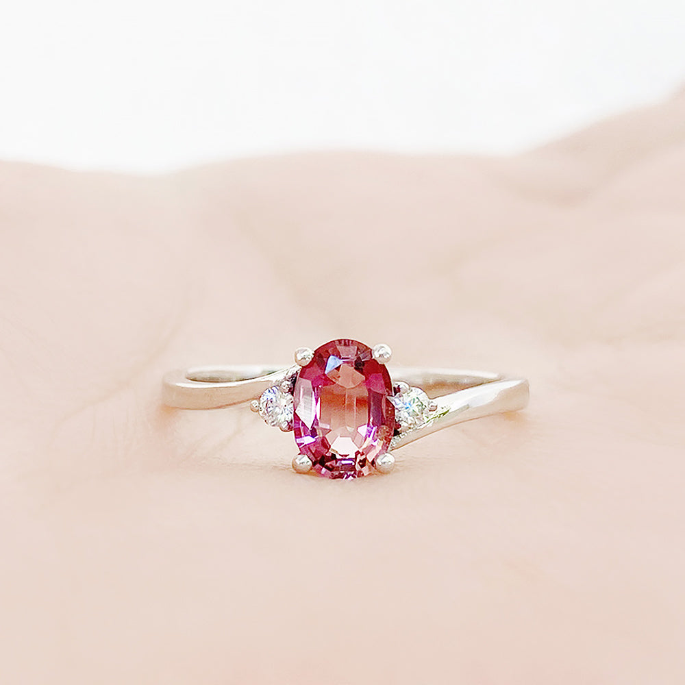 Georgie, a Pink Tourmaline and Diamond Trilogy Ring