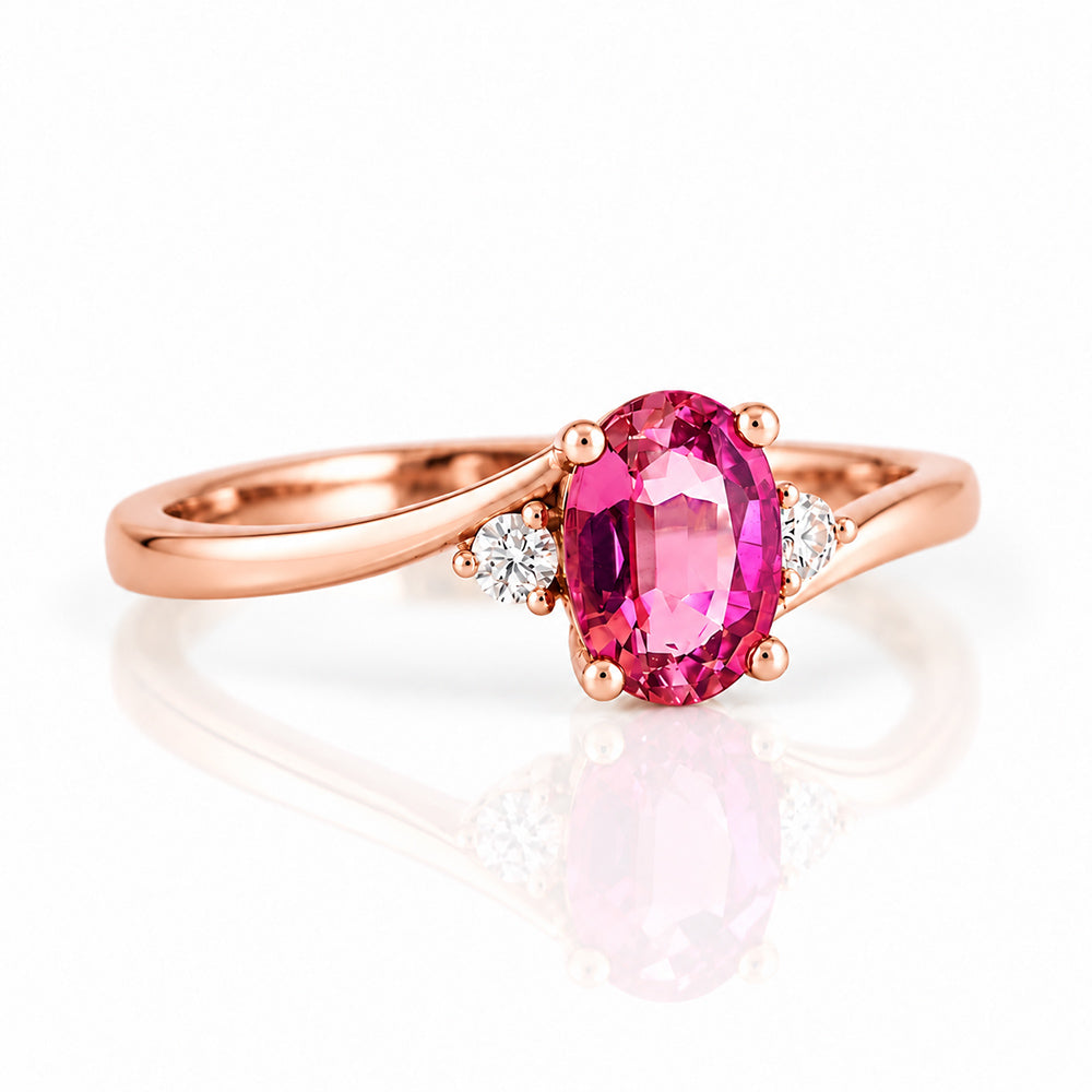 Georgie, a Pink Tourmaline and Diamond Ring - Victoria's Jewellery