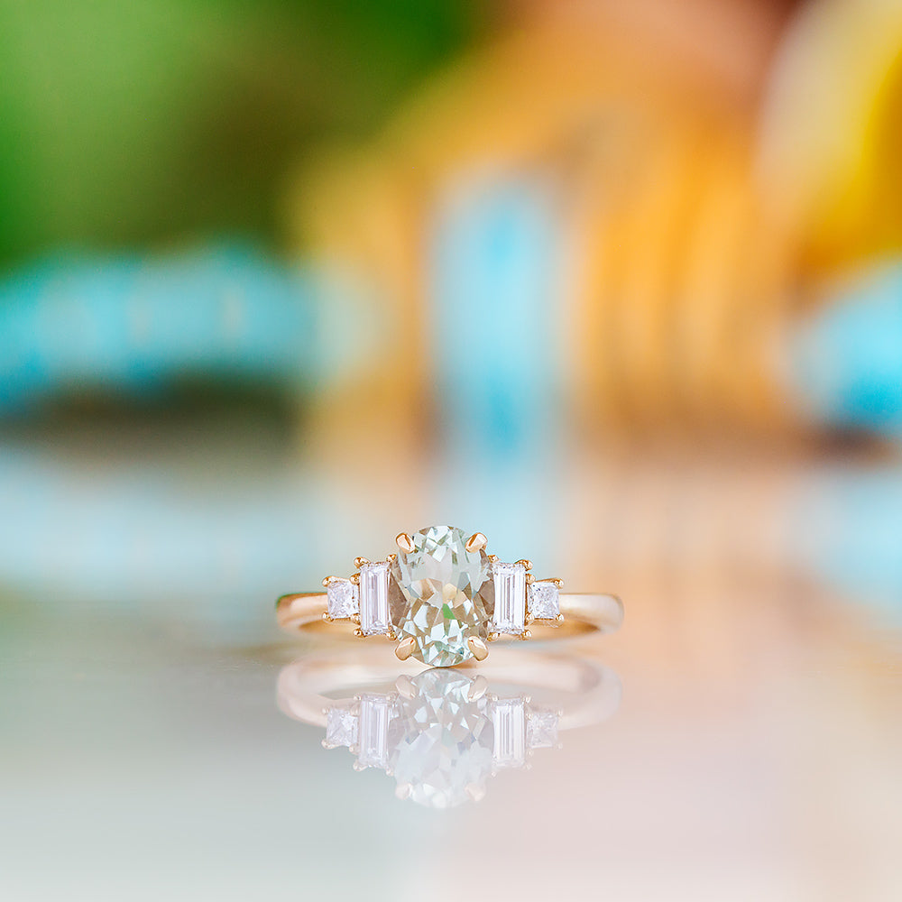 Chloe, a Prasiolite and Lab Diamond Ring - Victoria's Jewellery