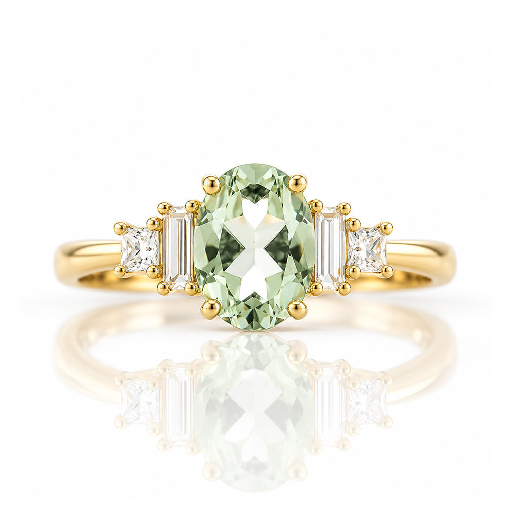 Chloe, a Prasiolite and Lab Diamond Ring - Victoria's Jewellery
