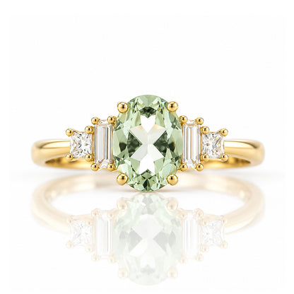 Chloe, a Prasiolite and Lab Diamond Ring - Victoria's Jewellery