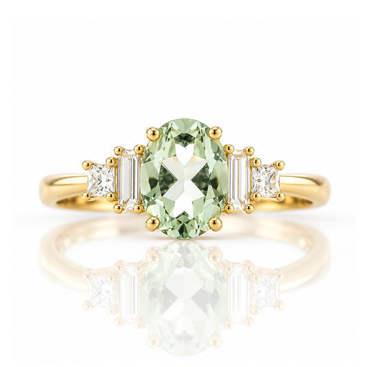 Chloe, a Prasiolite and Lab Diamond Ring - Victoria's Jewellery