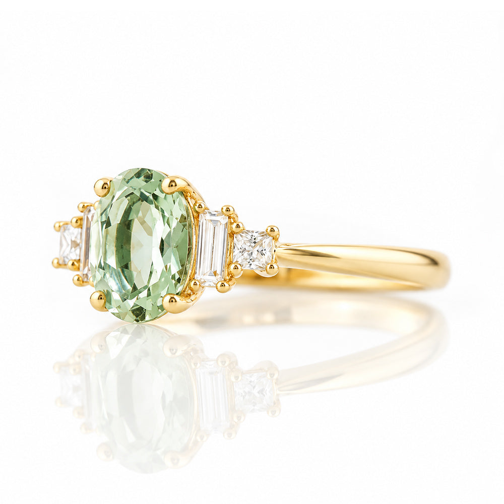Chloe, a Prasiolite and Lab Diamond Ring - Victoria's Jewellery
