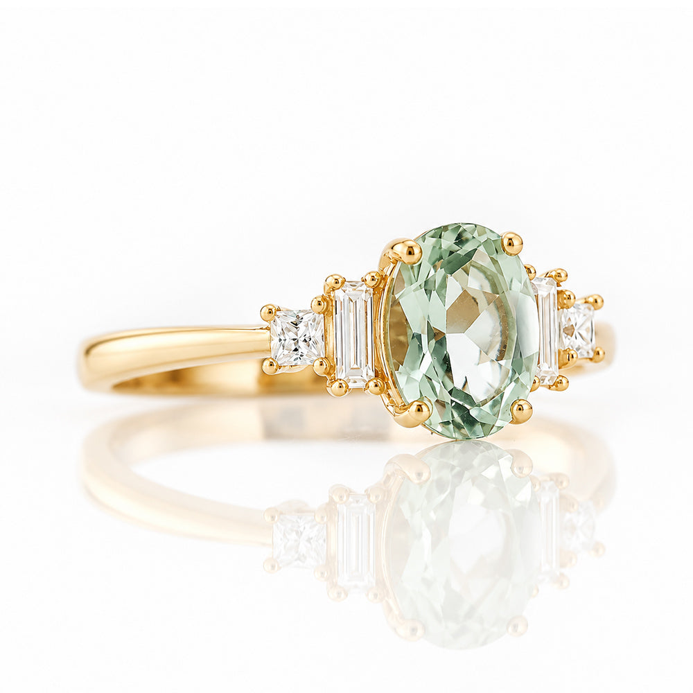 Chloe, a Prasiolite and Lab Diamond Ring - Victoria's Jewellery
