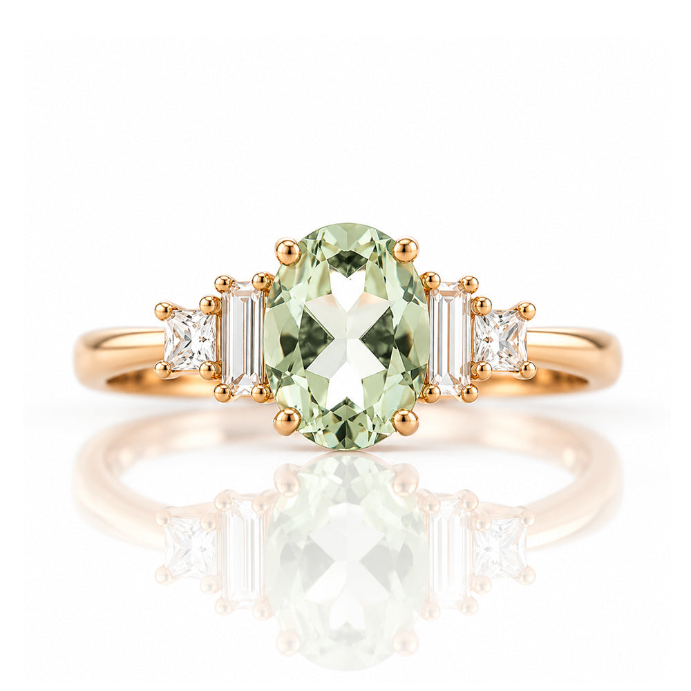 Chloe, a Prasiolite and Lab Diamond Ring - Victoria's Jewellery