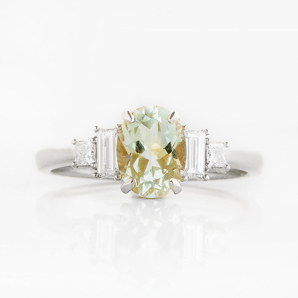 Chloe, a Prasiolite and Lab Diamond Ring - Victoria's Jewellery