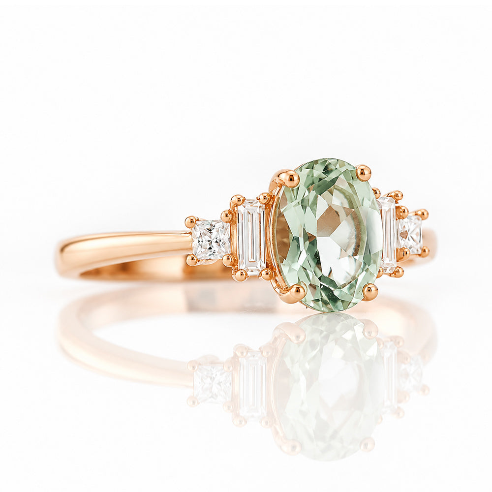 Chloe, a Prasiolite and Lab Diamond Ring - Victoria's Jewellery