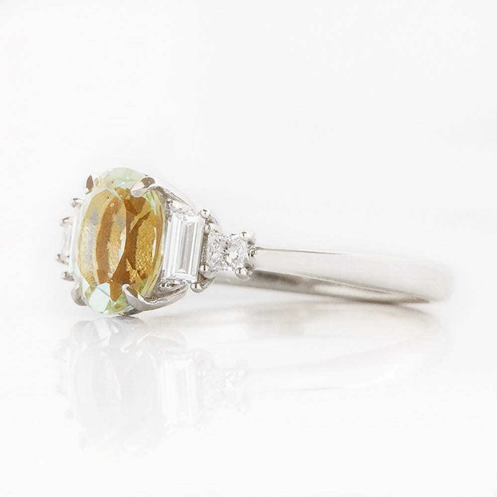 Chloe, a Prasiolite and Lab Diamond Ring - Victoria's Jewellery