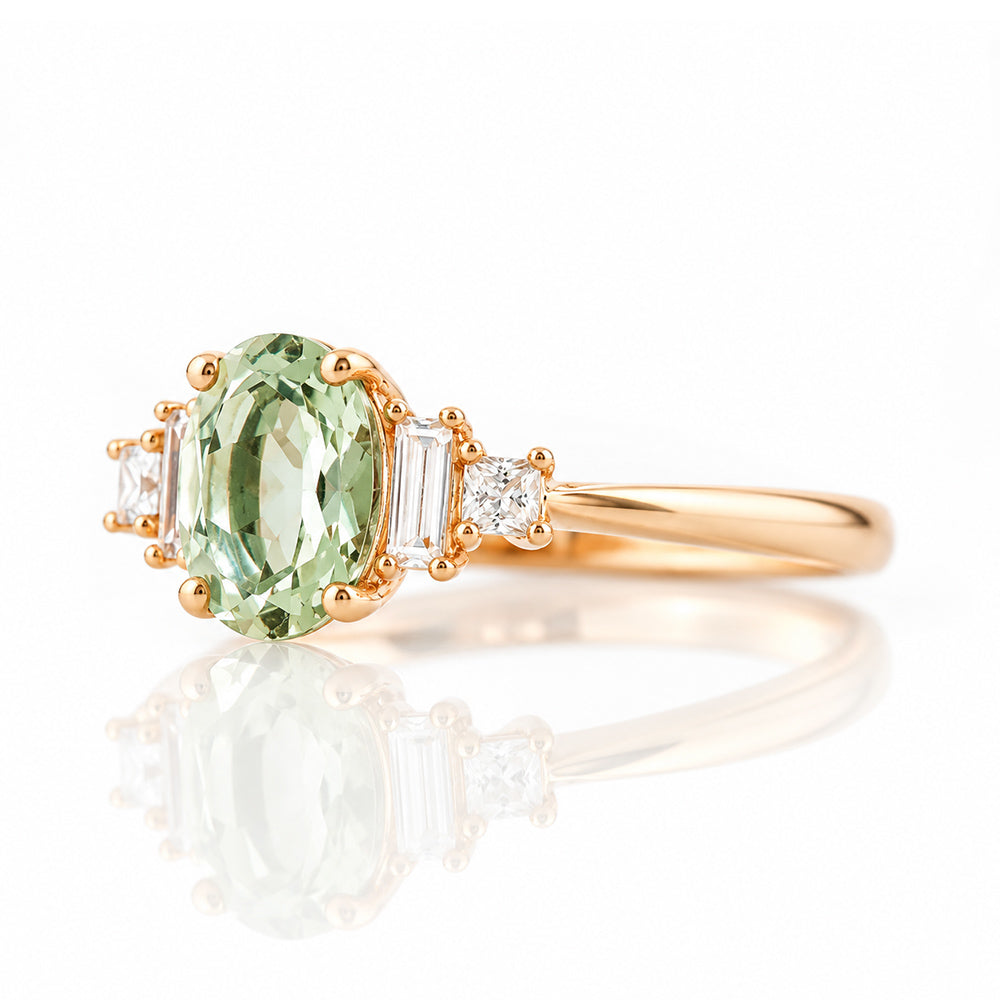 Chloe, a Prasiolite and Lab Diamond Ring - Victoria's Jewellery