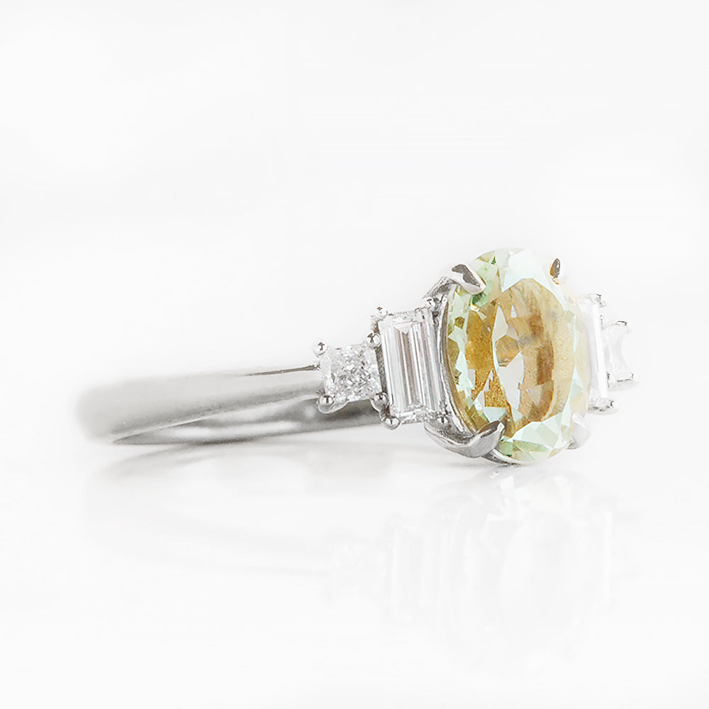 Chloe, a Prasiolite and Lab Diamond Ring - Victoria's Jewellery