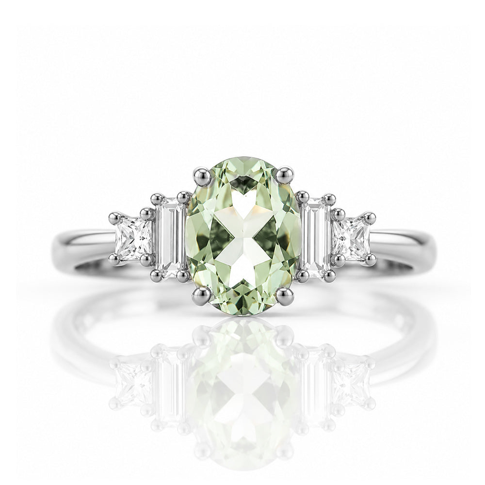 Chloe, a Prasiolite and Lab Diamond Ring - Victoria's Jewellery