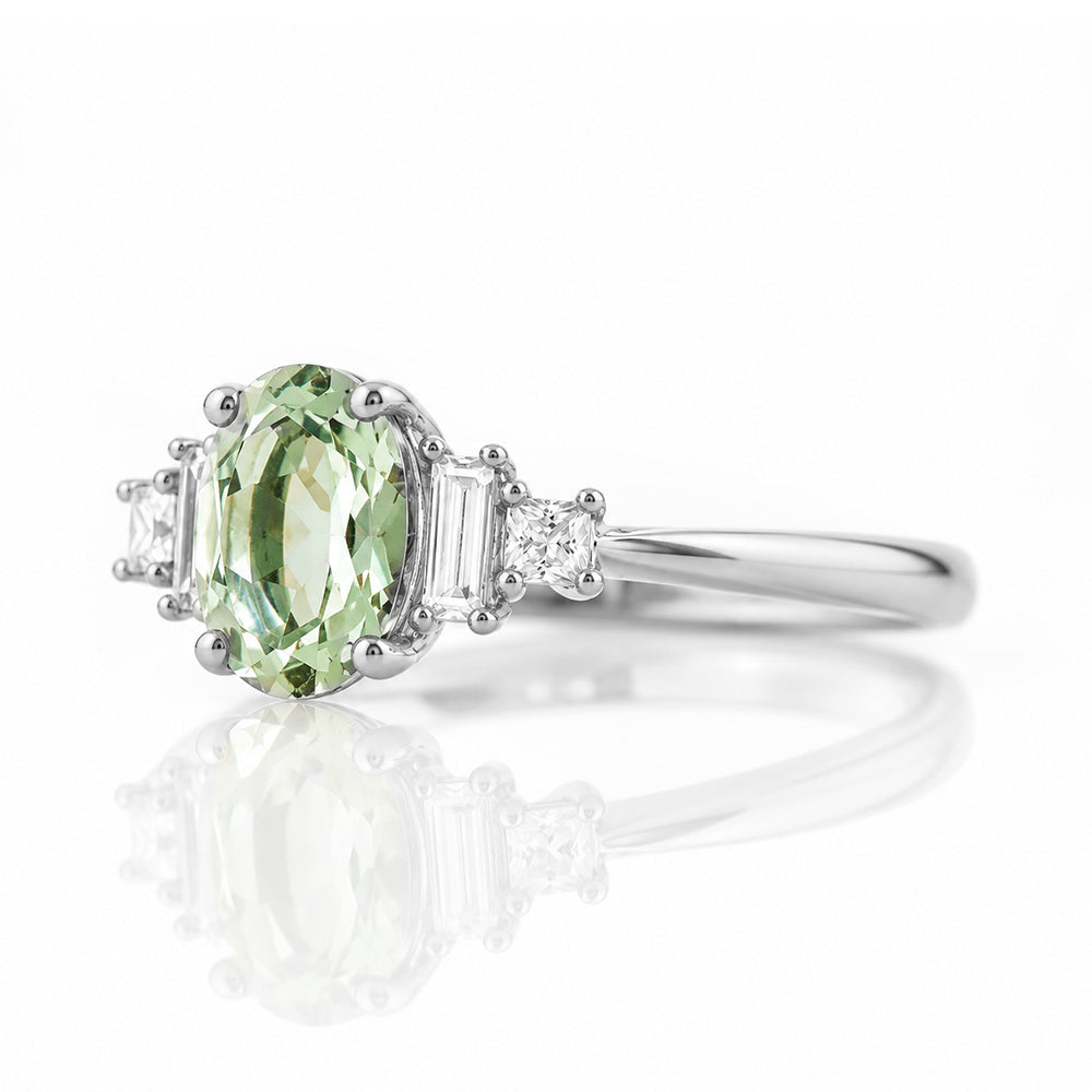 Chloe, a Prasiolite and Lab Diamond Ring - Victoria's Jewellery
