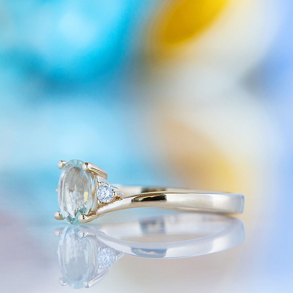 Georgie, a Prasiolite and Diamond Trilogy Ring - Victoria's Jewellery