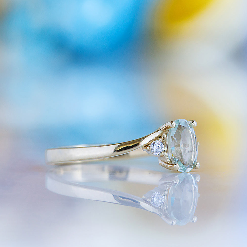 Georgie, a Prasiolite and Diamond Trilogy Ring - Victoria's Jewellery