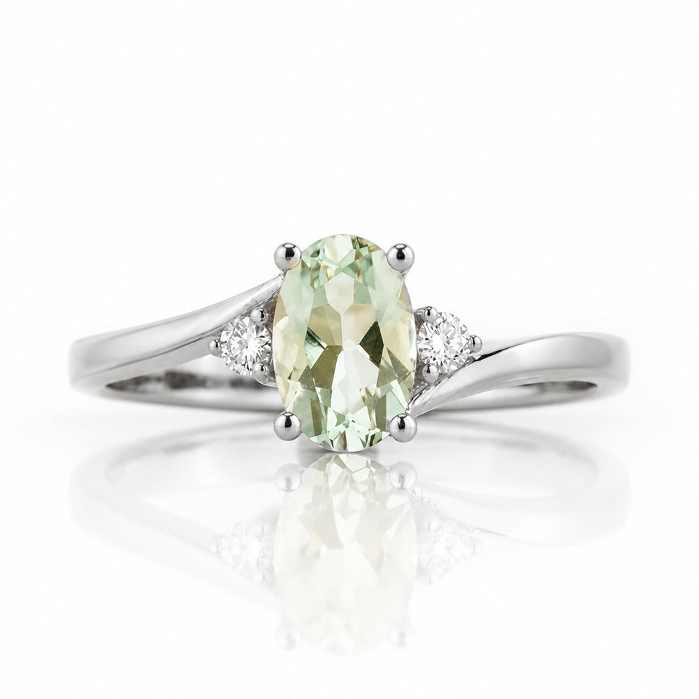 Georgie, a Prasiolite and Diamond Trilogy Ring - Victoria's Jewellery