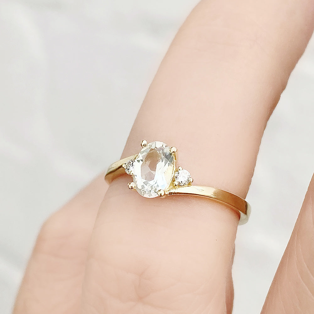Georgie, a Prasiolite and Diamond Trilogy Ring - Victoria's Jewellery