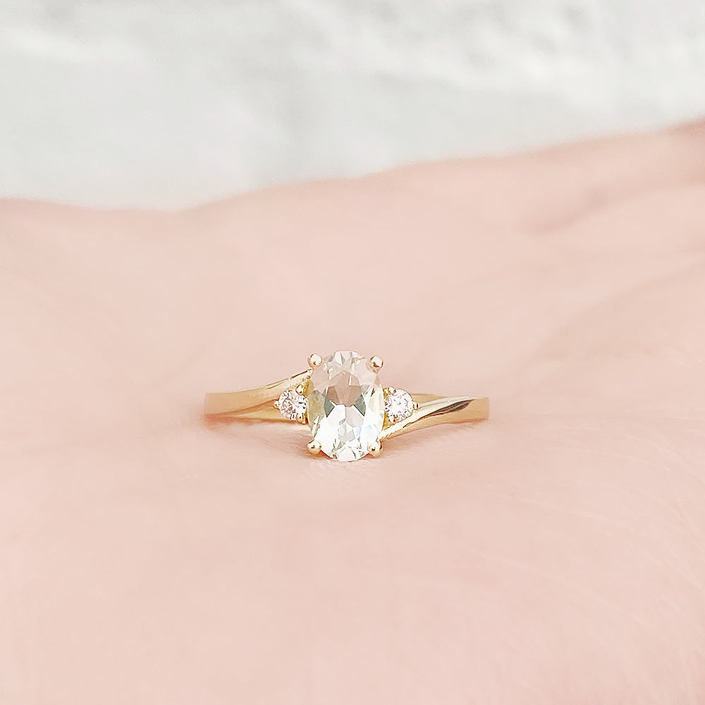 Georgie, a Prasiolite and Diamond Trilogy Ring - Victoria's Jewellery