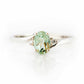 Oval cut Prasiolite and Lab Diamond Trilogy Engagement Ring in White Gold - Victoria's Jewellery