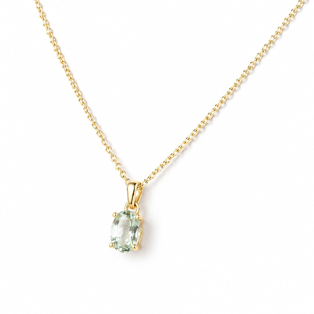 Luna, Oval cut Prasiolite Pendant - 7x5mm - Victoria's Jewellery
