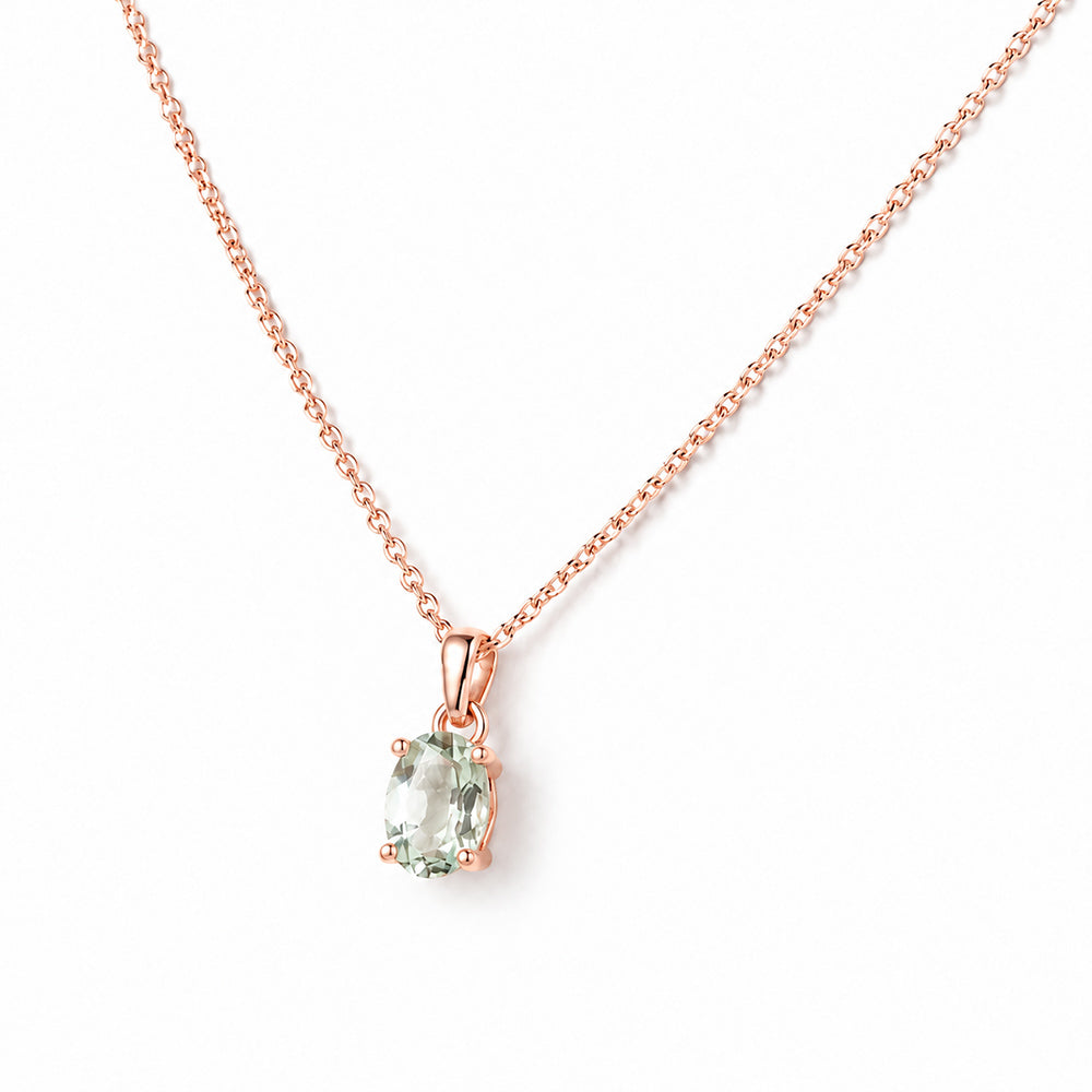 Luna, Oval cut Prasiolite Pendant - 7x5mm - Victoria's Jewellery