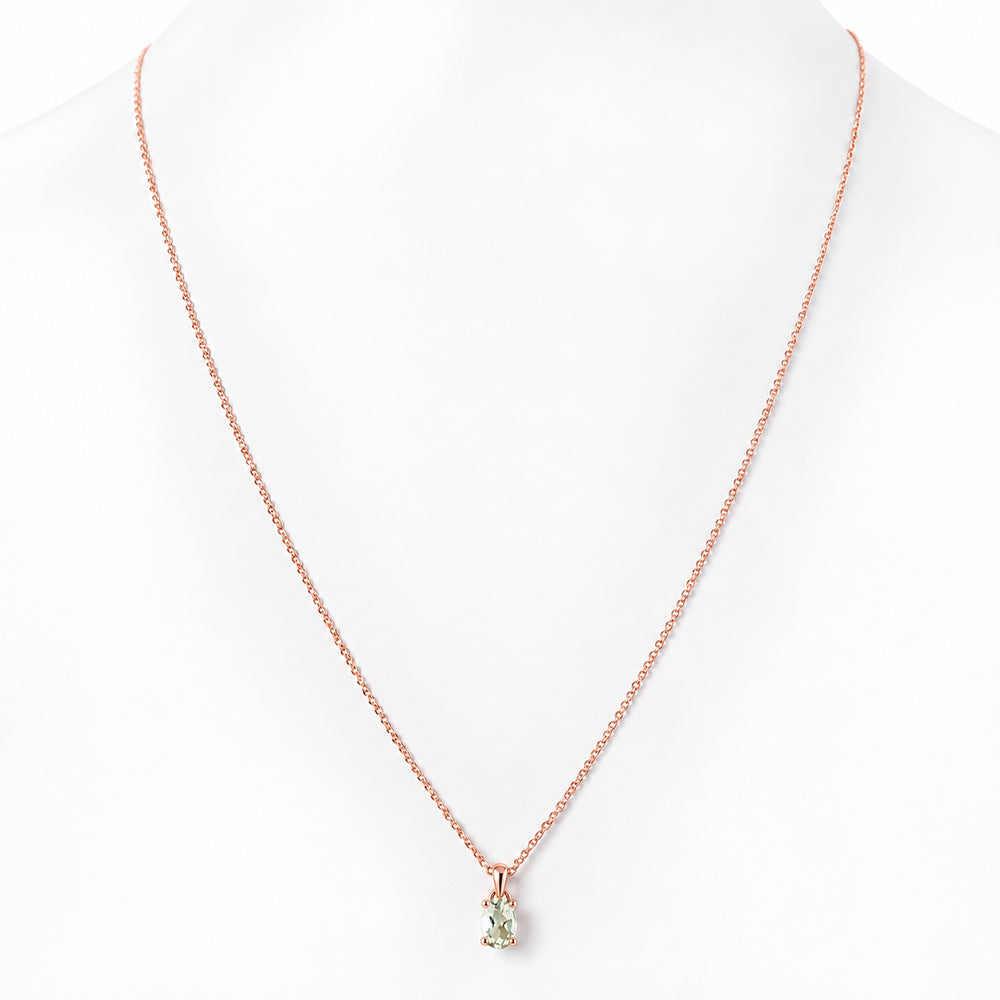Luna, Oval cut Prasiolite Pendant - 7x5mm - Victoria's Jewellery