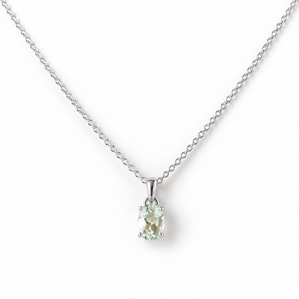 Luna, Oval cut Prasiolite Pendant - 7x5mm - Victoria's Jewellery