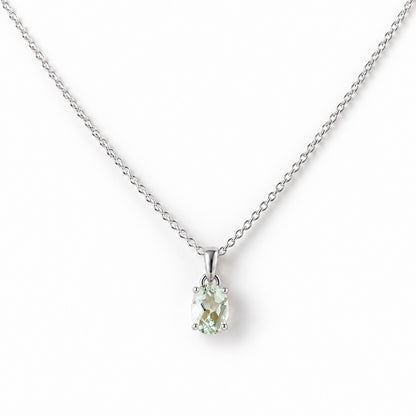 Luna, Oval cut Prasiolite Pendant - 7x5mm - Victoria's Jewellery