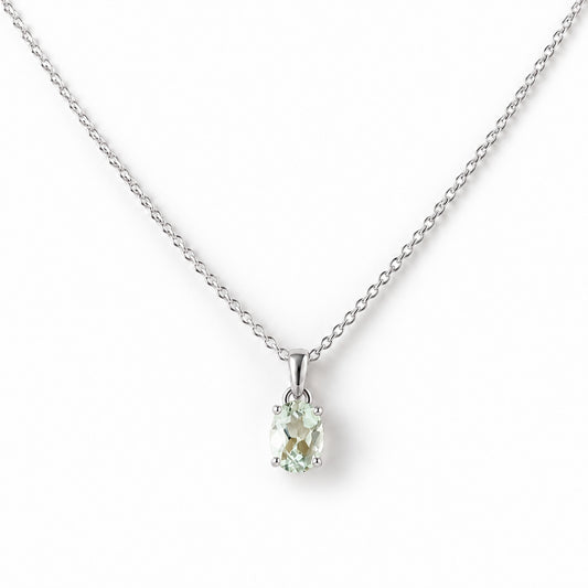 Luna, Oval cut Prasiolite Pendant - 7x5mm - Victoria's Jewellery