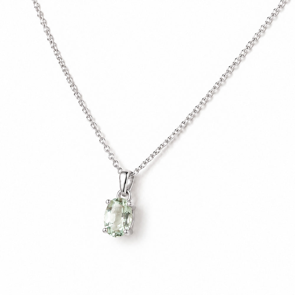Luna, Oval cut Prasiolite Pendant - 7x5mm - Victoria's Jewellery