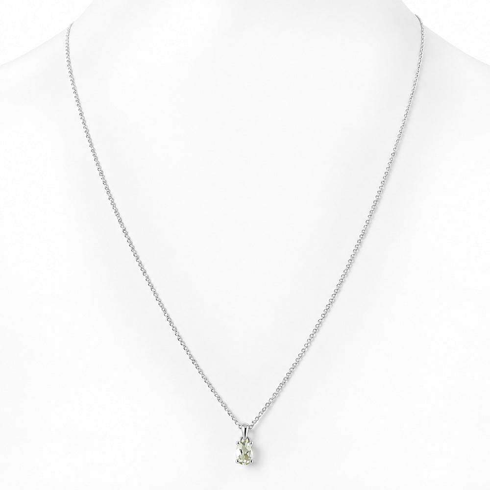 Luna, Oval cut Prasiolite Pendant - 7x5mm - Victoria's Jewellery