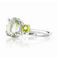 Hallie, an Oval cut Prasiolite and Peridot Trilogy Ring - Victoria's Jewellery