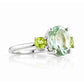 Hallie, an Oval cut Prasiolite and Peridot Trilogy Ring - Victoria's Jewellery