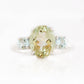 Oval cut Prasiolite and Sky Blue Topaz Trilogy Anniversary Ring - Victoria's Jewellery