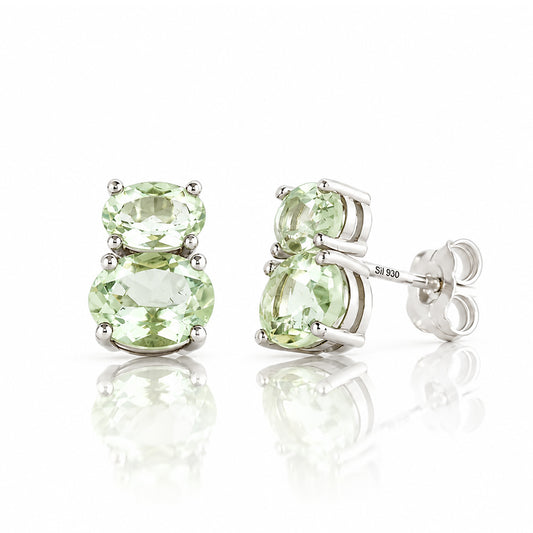 Georgie, Prasiolite Stud Earrings
