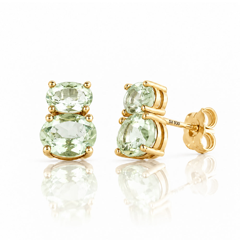 Georgie, Prasiolite Stud Earrings - Victoria's Jewellery