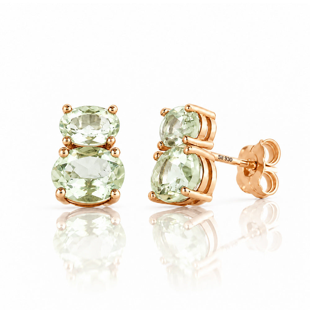 Georgie, Prasiolite Stud Earrings - Victoria's Jewellery