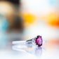 Georgie, a Rhodolite Garnet and Diamond Trilogy Ring - 8x6mm