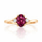 Georgie, a Rhodolite Garnet and Diamond Trilogy Ring - 8x6mm - Victoria's Jewellery