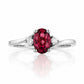 Georgie, a Rhodolite Garnet and Diamond Trilogy Ring - 8x6mm - Victoria's Jewellery