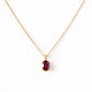Luna, Oval cut Rhodolite Garnet Pendant - 8x6mm